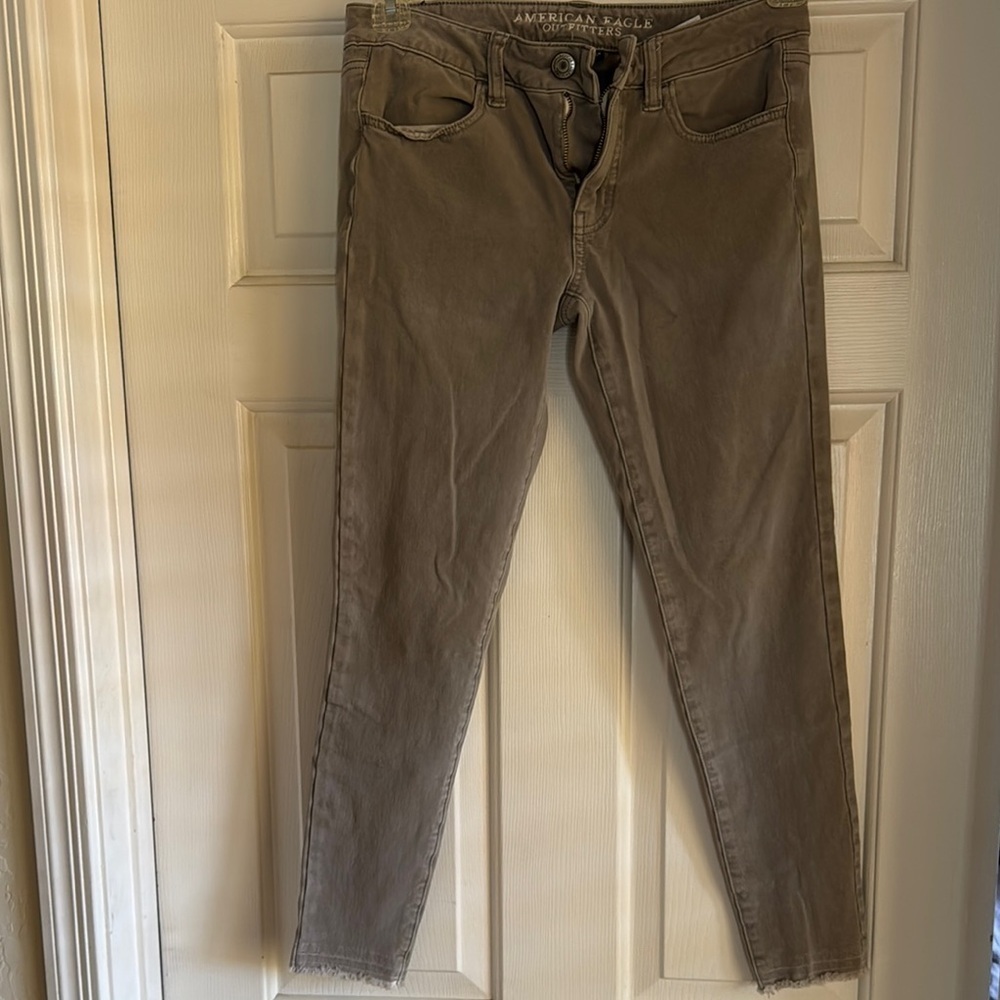 American Eagle tan/brown 360 Super Stretch Jeggings SZ 6